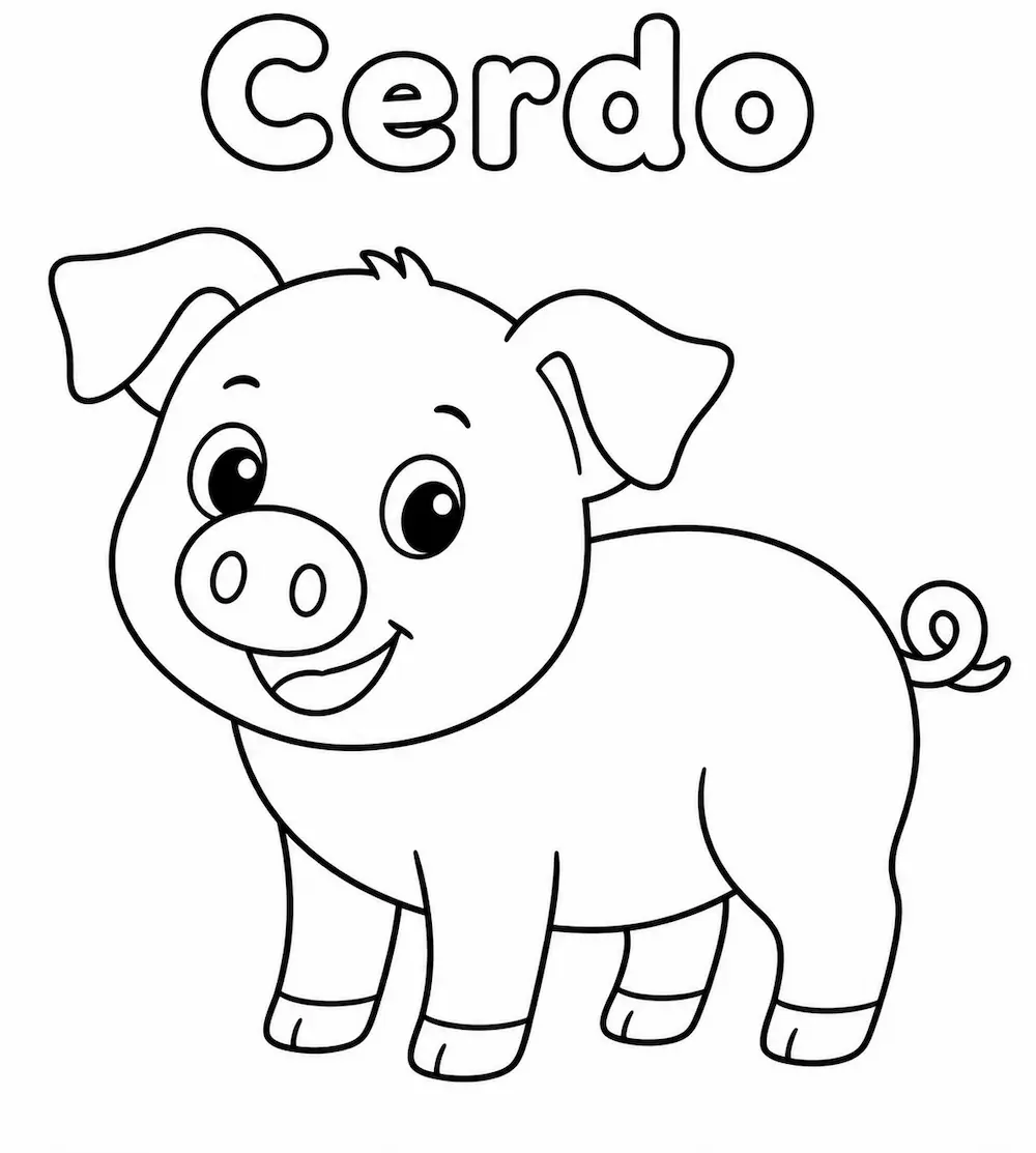 Cerdo para colorear