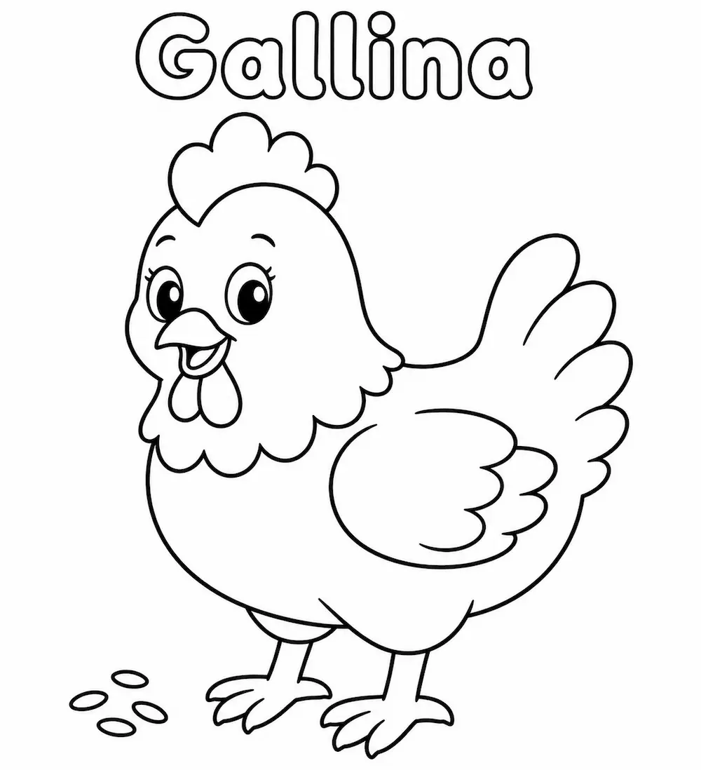 Gallina para colorear