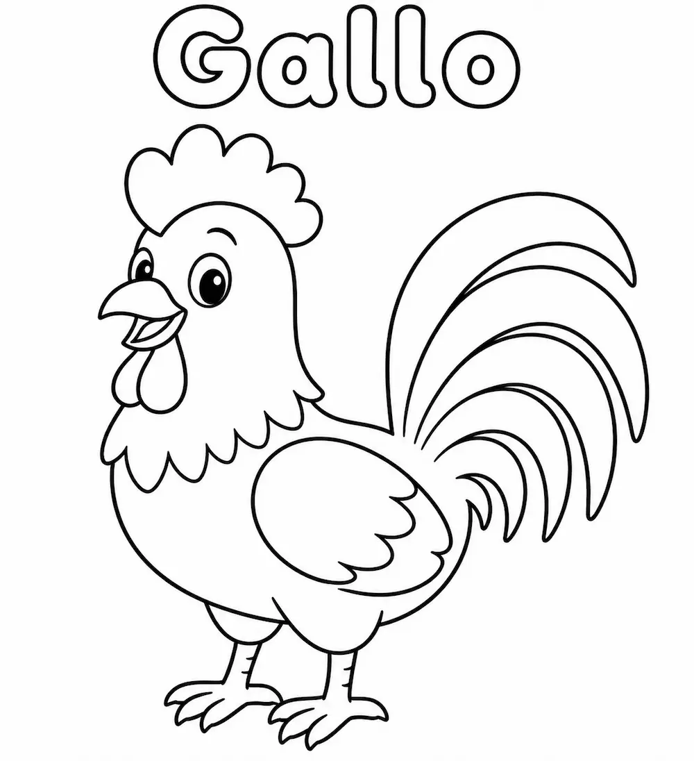 Gallo para colorear