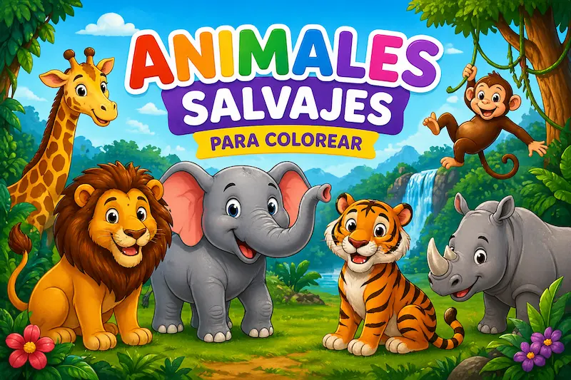 Animales salvajes para colorear