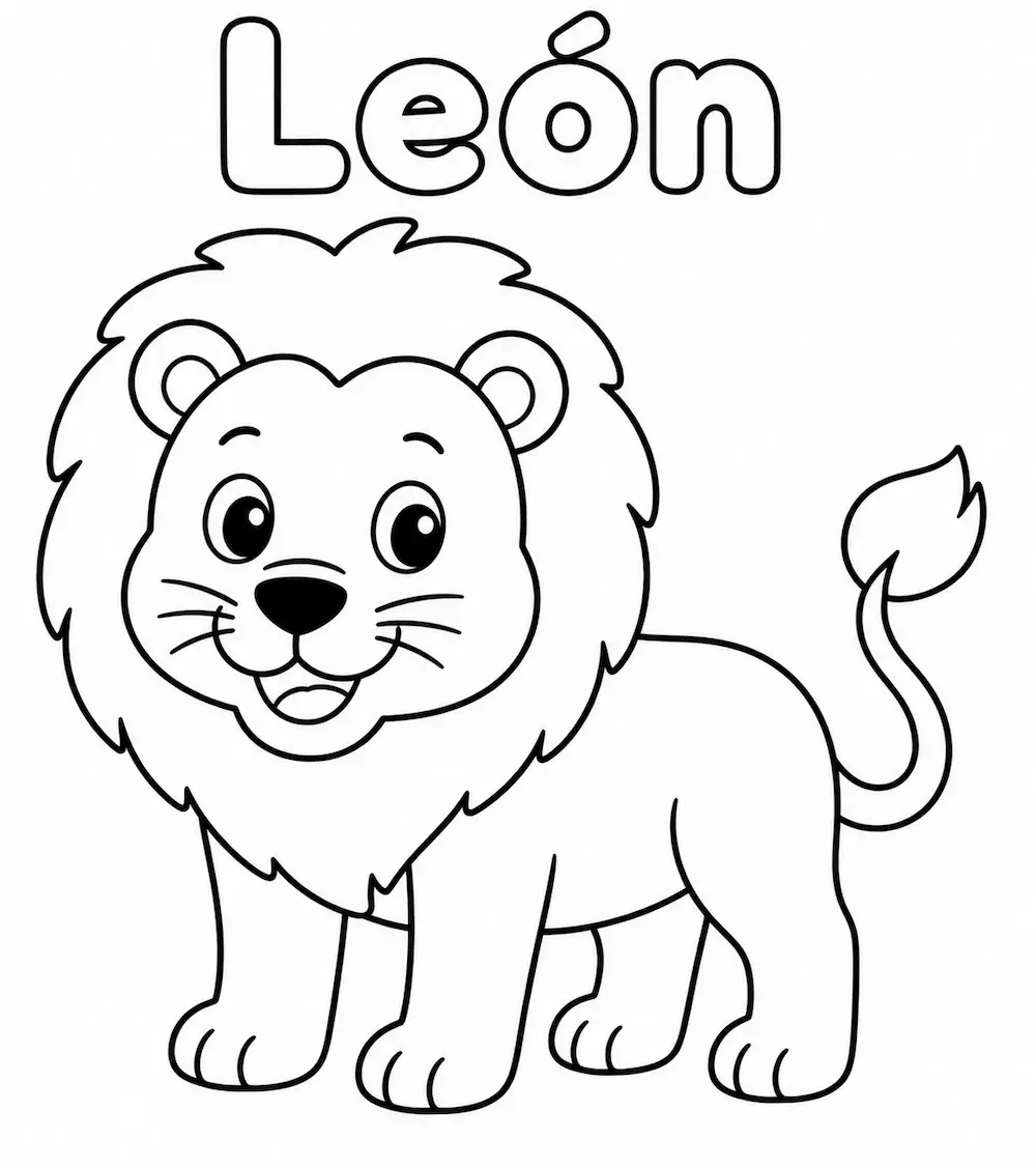 León para colorear