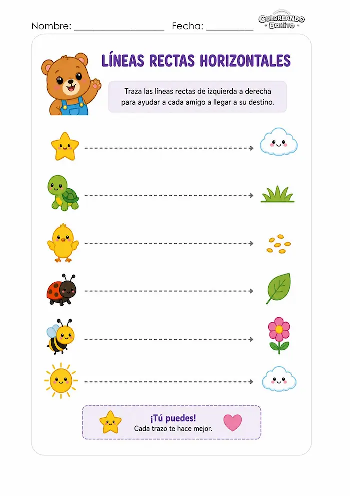 Líneas rectas para niños
