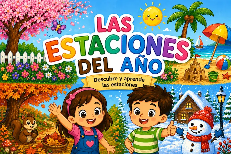Cuadernillo de las 4 estaciones para niños para colorear e imprimir