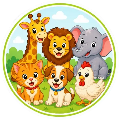 Fichas de animales para niños para colorear