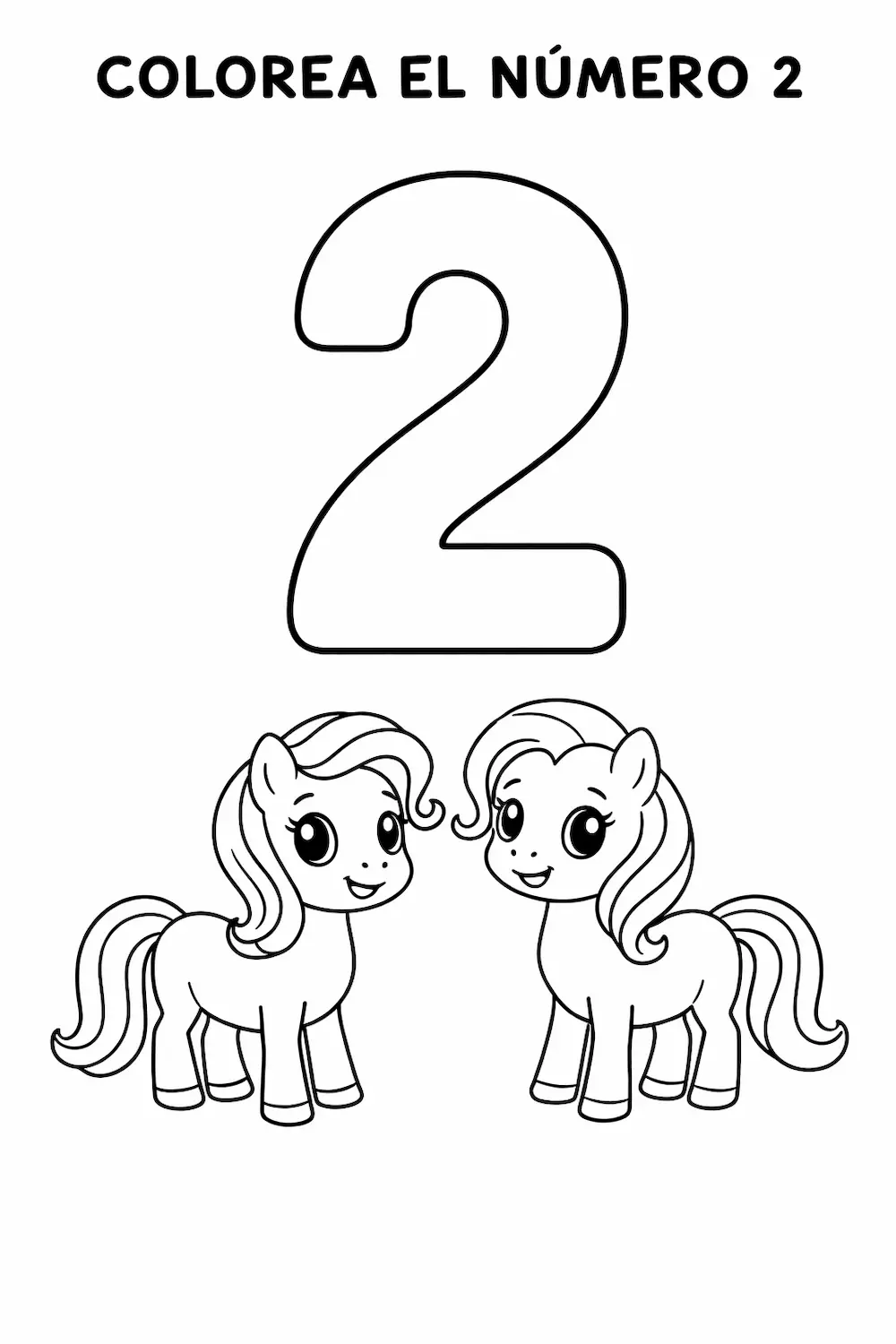 Número 2 para niños ficha para imprimir