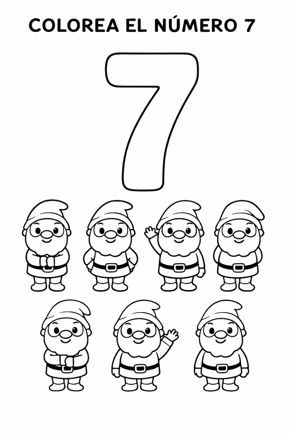 Número 7 para niños ficha para imprimir